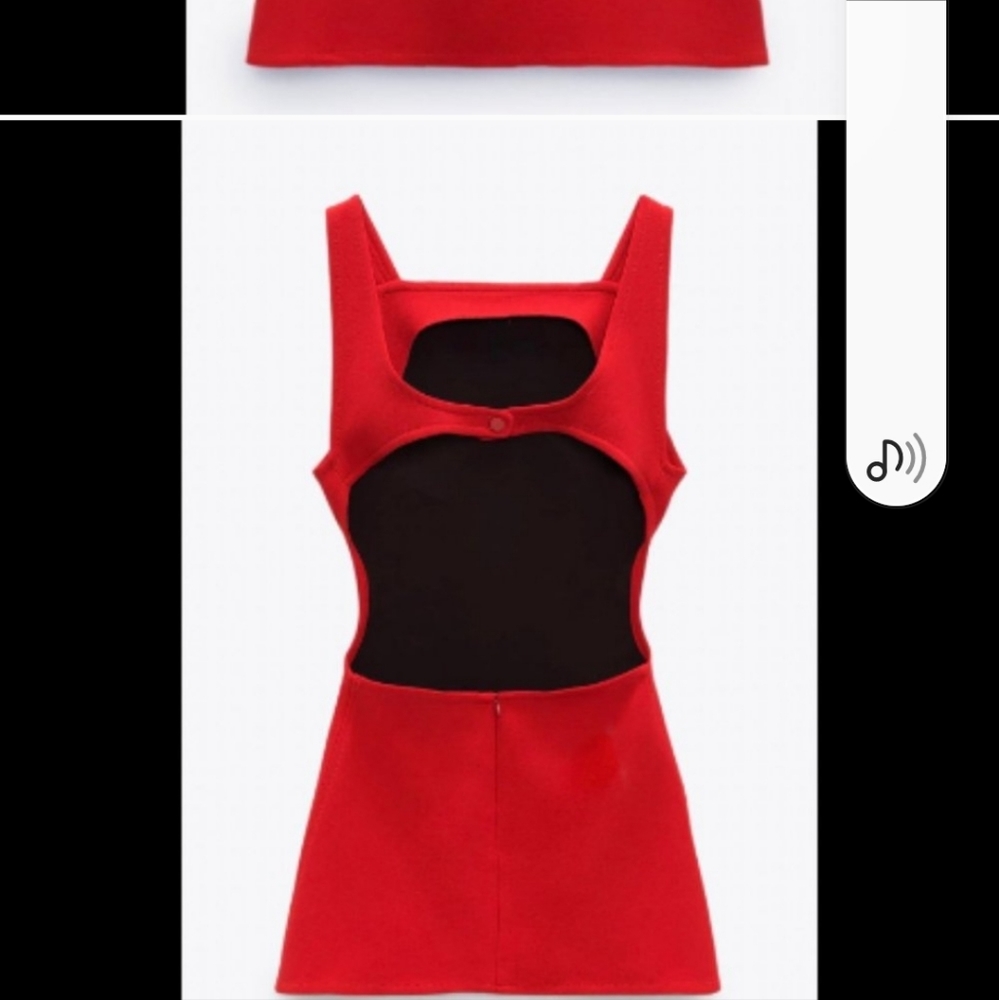 NWT ZARA OPEN BACK CUT OUT MINI DRESS RED S